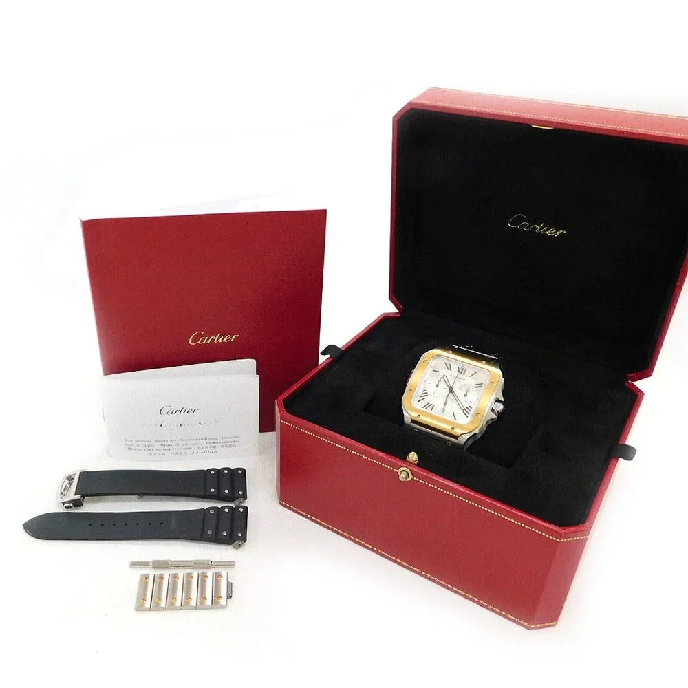 Cartier Santos 18k Men's Auto Watch w/ box + papers!!!!